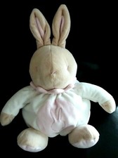 *. DOUDOU BOULE KLORANE LAPIN BEIGE ROSE BLANC TETE DE LAPIN BEBE ETAT NEUF*