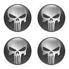 <!--F#f_0-->4x Skull Emblem Silicone Self-Adhesive Sticker Badge Wheel Cap Decal Punisher<!--F/-->