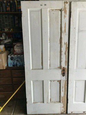 1 Salvage Antique 4 Raised Panel Shabby Paint Wood Interior Door Local Pickup Ebay