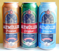 ALTMULLER Empty Beer Cans 500ml Ukraine 2020 Bottom Open Set of 3 Collectible