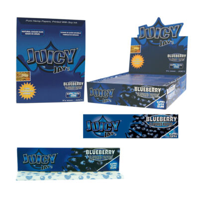 1 Box (24x) Juicy Jay's King Size flavoured Papers ''Blueberry'' Blaubeere