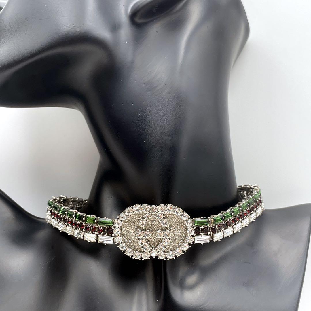 GUCCI Necklace Choker - Interlocking Crystal Tennis, Elegant