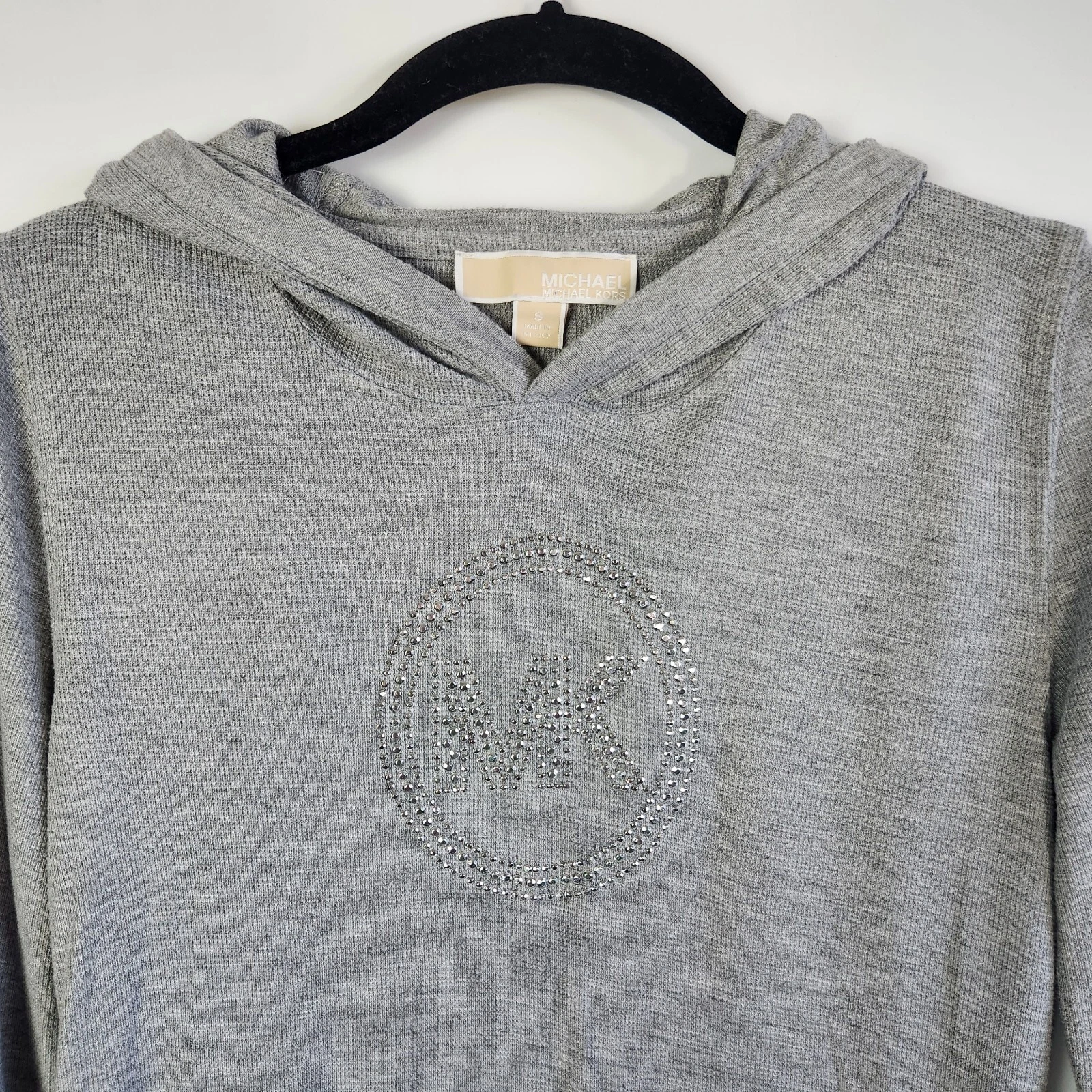 Maglione Michael Kors donna taglia S grigio logo abbagliato pullover manica lunga