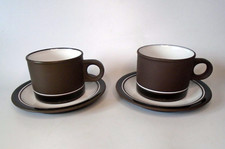 2 x Hornsea Contrast Tea Cups & Saucers