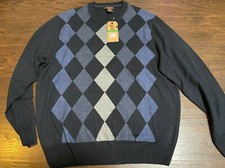 NWT Dockers Mens dress Sweater extra soft fine gauge Size L Marine Blue w Tags