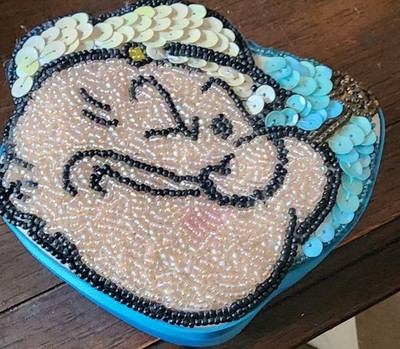 Popeye  Satin Bejeweled  Trinket Box