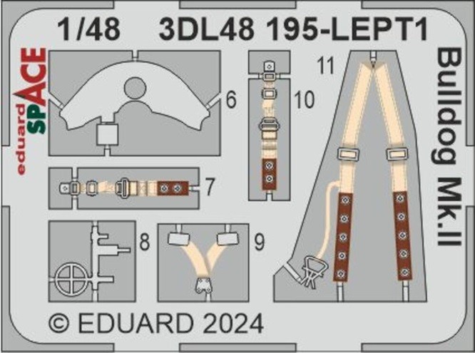 Eduard Accessories 3DL48195 - 1:48 Bulldog Mk.II Space - New