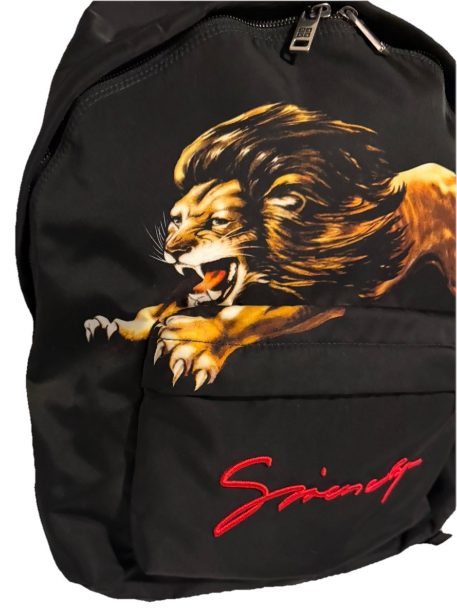 Givenchy Backpack Red Embroidered Script Lion Pri… - image 2