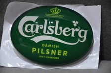 Carlsberg Danish Pilsner Beer Pump Font Badge Fish Eye Oval Frog Lens 3D New
