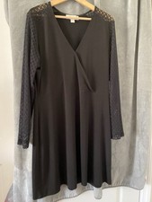 Michael Kors Black Dress With Lace Sleeve Sz XL