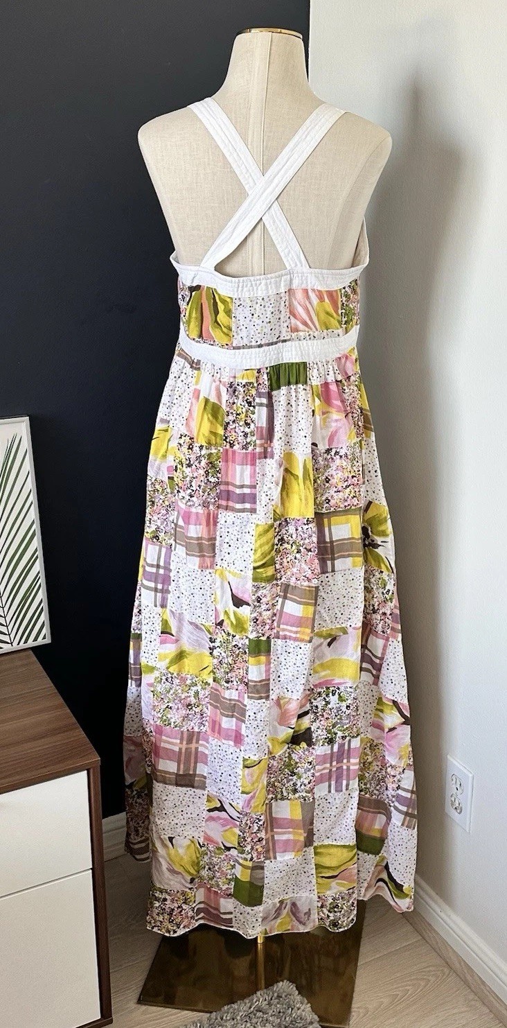 Grace Elements Maxi Long Patchwork Dress Dot Flor… - image 8