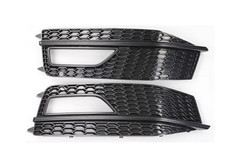 1 Pair Black Fog Light Honeycomb Grill NEW For AUDI A4 S-Line/S4 2013 2014 2015
