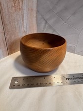 Vintage Hand Turned Wooden Bowl Solid Wood Mid Century Modern 6.5  