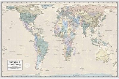 Gall Orthographic World Map | Most Accurate [Custom Soothing Color Palette]