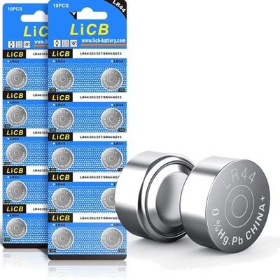 LR44 Knopfzellen, AG13, PX76A, 357A, 1,5V, Alkaline, 20 Stück, Licb