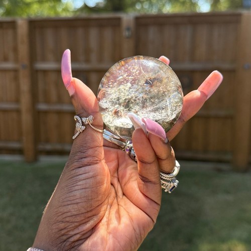 Lodolite (Garden or Phantom Quartz) Crystal Sphere 60.7MM - Picture 3 of 9