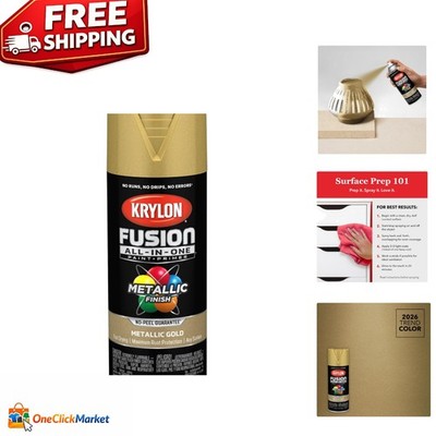 Fusion's Rust Resistant Gold Spray Paint, 12 oz - Indoor/Outdoor Stylish Finish