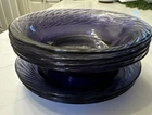 VTG Set Of 4 Pyrex Festiva Amethyst Purple Swirl Glass 2 Salad 2 Bowls 7.5”