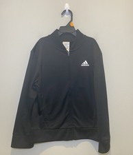 Adidas Bomber Regular Fit Track Jacket Black Full Zipper Youth Size 8 EUC