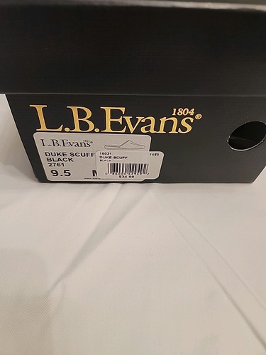 L.B. Evans Duke Scuff Mens 9.5M Black Casual Slippers 2761 All Leather Upper - Picture 2 of 5