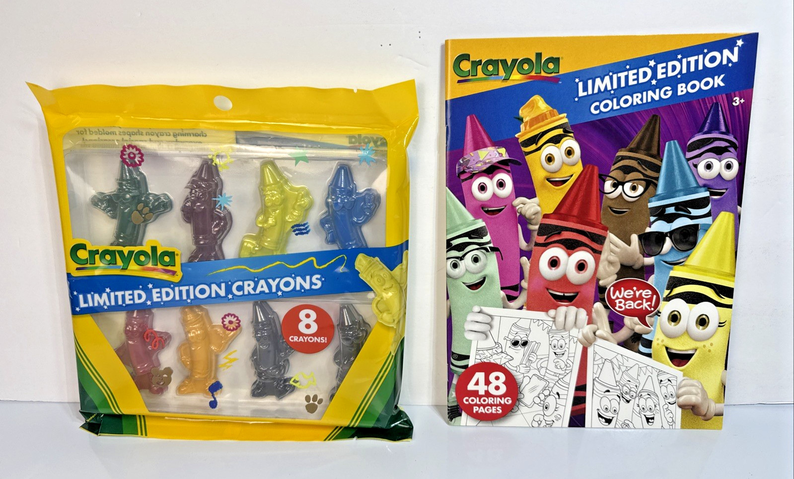 Crayola Ltd. Ed. “Retired Colors” Set: 8 Character Crayons + 48-Pg Coloring Book