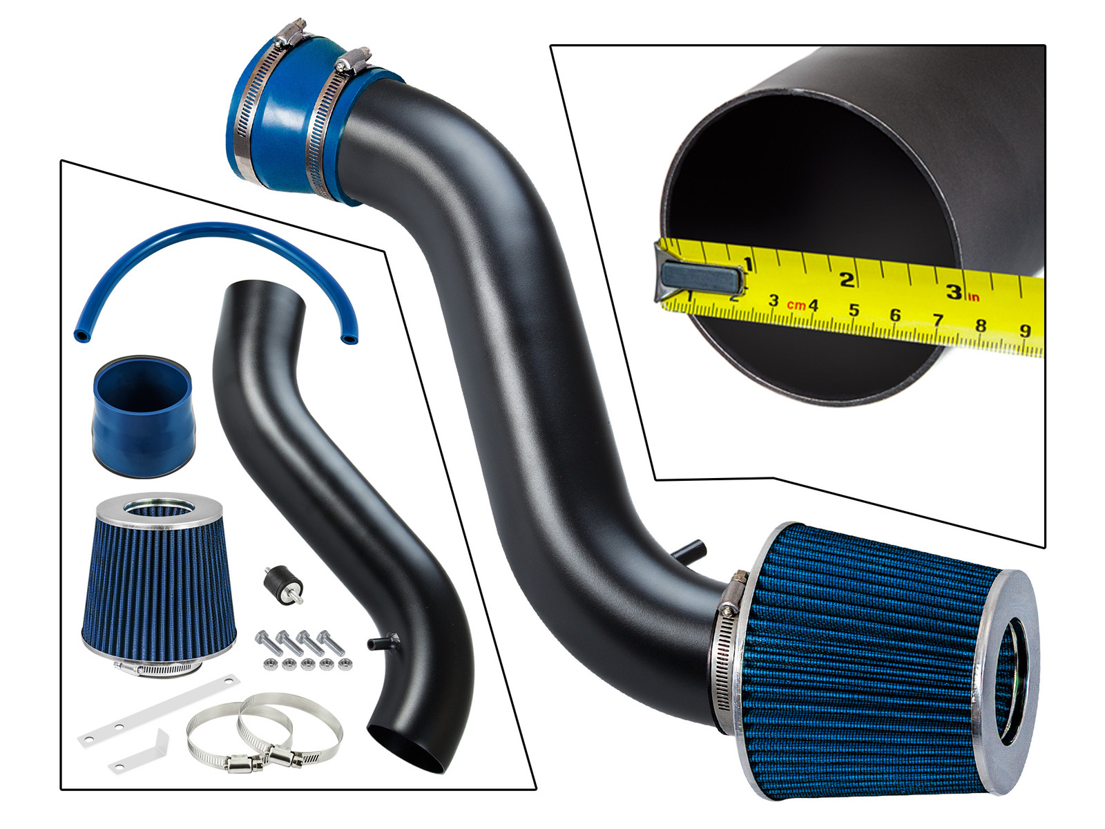 RW BLUE Ram-Air Ansaug-Set Mit Filter 1993-1998 Jeep Grand Cherokee 5.2L 5.9L V8