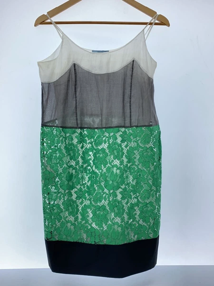 Abito smanicato PRADA altro 40 cotone verde 15 anni