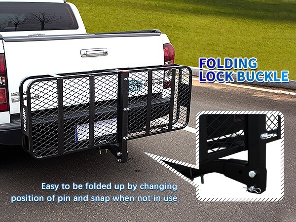 Cargo Carrier Hitch Mount Folding Cargo Basket Rack 500lb For Car SUV Camping