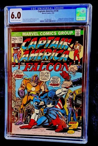 “Captain America & The Falcon” #170 2/1974 1st App Moonstone Blk Panth CGC 6.0