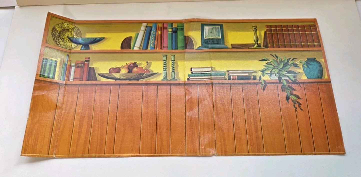 Vintage Barbie Cardboard Mattel Go Together Furniture Backdrop Only