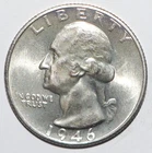 1946 S Washington Quarter CHOICE BRILLIANT UNCIRCULATED (O76)
