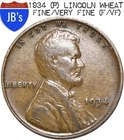 1934 (P) Lincoln Wheat Cent Penny 1c - FINE/VERY FINE (F/VF)