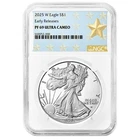 2025-W $1 1-oz Proof American Silver Eagle NGC PF69UC ER West Point Star Label