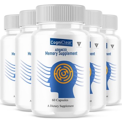 (5 Pack) CogniClear Memory Capsules, CogniClear Advanced Focus (300 Capsules)
