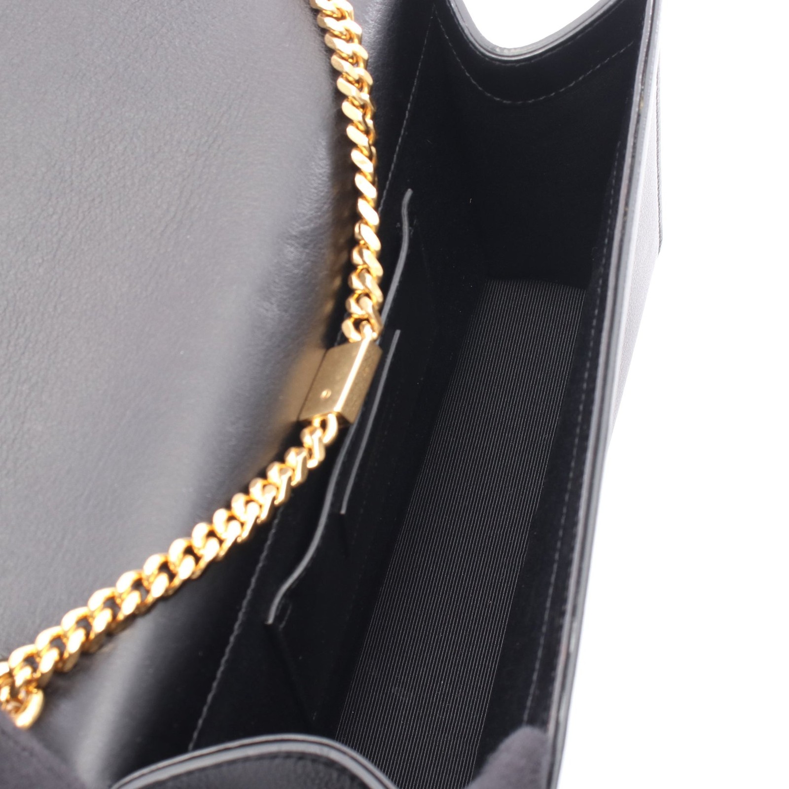 【BORSA】SAINT LAURENT PARIS Kate Borsa a tracolla media a catena in pelle nera