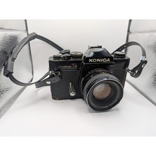 Konica Autoreflex T3 35mm SLR Camera Hexanon AR 50mm F1.7 Lens Vintage FLAWS