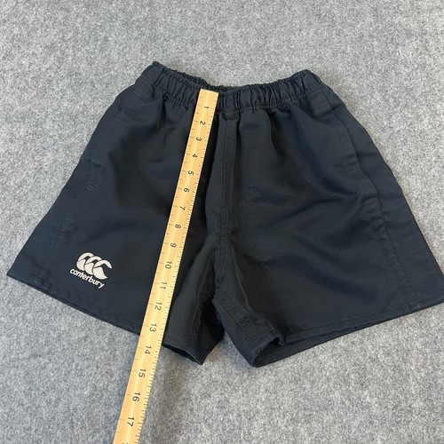 Canterbury Shorts Rugby Heavy Cotton Black Elastic Waist Small Sweat Gym - Picture 3 of 7