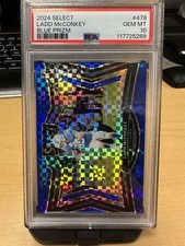 2024 Panini Select Ladd McConkey Rookie Field Level Blue Prizm 03/75 PSA 10 MINT