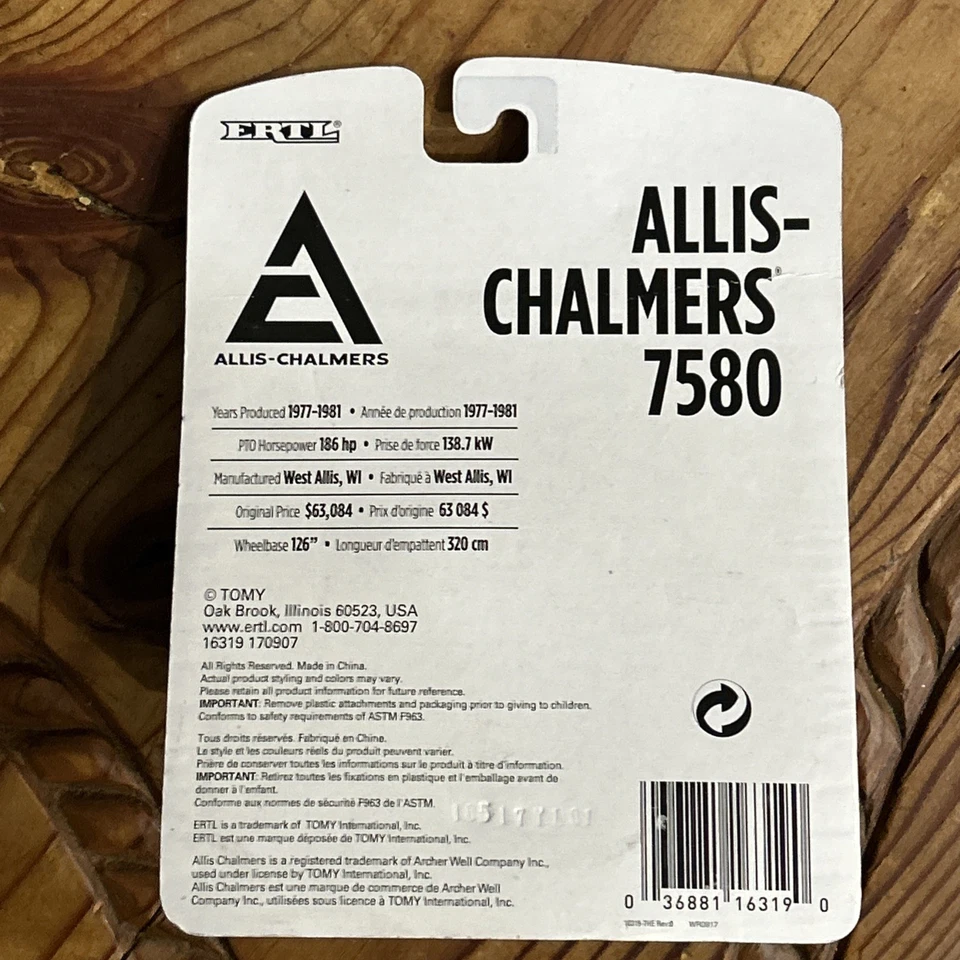 Литой под давлением трактор Allis Chalmers 7580 полный привод двойные ERTL масштаб 1:64 - Изображение 2 из 3