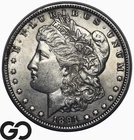 1891 Morgan Silver Dollar Coin, Lustrous Choice Unc+