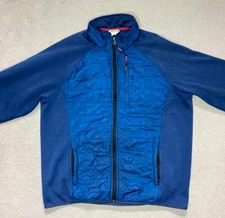 Orvis Jacket Blue Men's Large Mixed Media Coat Hiking Outdoor Quilted 