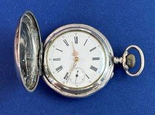 Antique System Glashutte 800 German Silver Hunter Pocket Watch