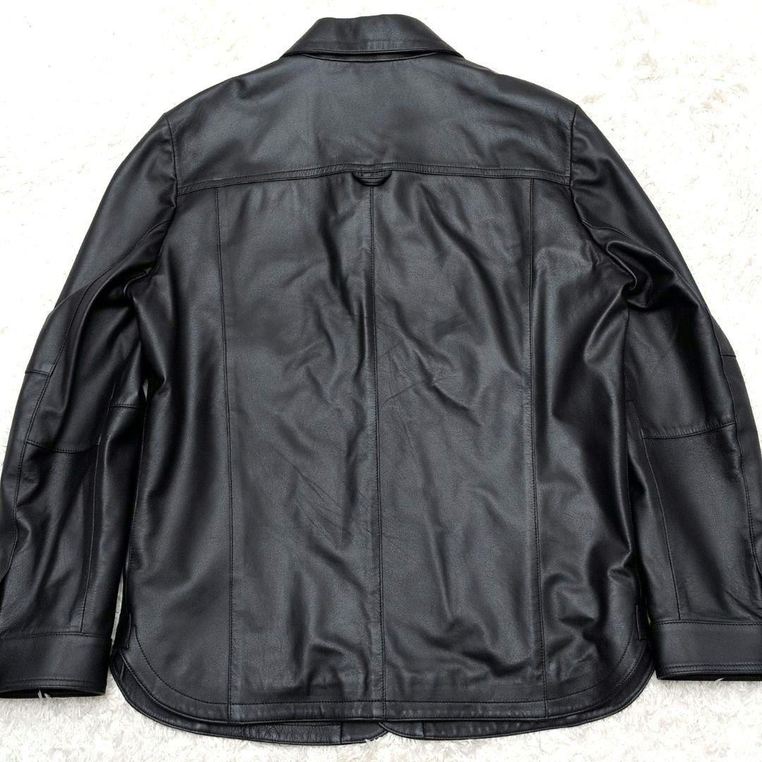 EMMETI PARIDE Leather Jacket Water Repellent Lambskin Dark Navy Men's image 4