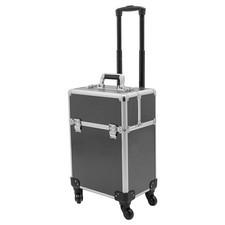 Rolling Makeup Train Case Cosmetic Trolley Makeup Travel Makeup Organizer Black