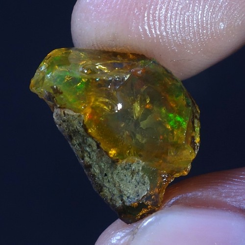 11.30 Cts 100% Natural Welo Fire Ethiopian Oil Opal Rough Cab Gems Ring Nacklace - Picture 5 of 10
