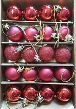 Image of Christmas Tree Shatterproof Baubles in Red Gold or Silver in Various Sizes