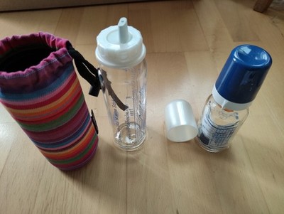 Emil Babytrinkflasche, Babyflasche 250 ml, und 120 ml Milupa Babyflasche, Glas