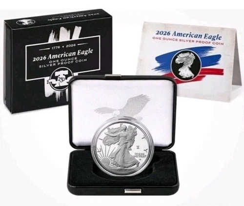 1776-2026 W Proof 1 Oz American Silver Eagle 250th Privy US MINT SEALED BOX
