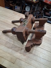Antique Wooden Screw-Arm Plow Plane with Bras...