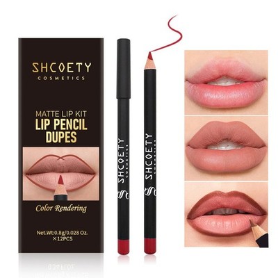 12PCS lip liner set, Highly-PigmenSlim Creamy Lip Pencil For Shaping & Sculpting